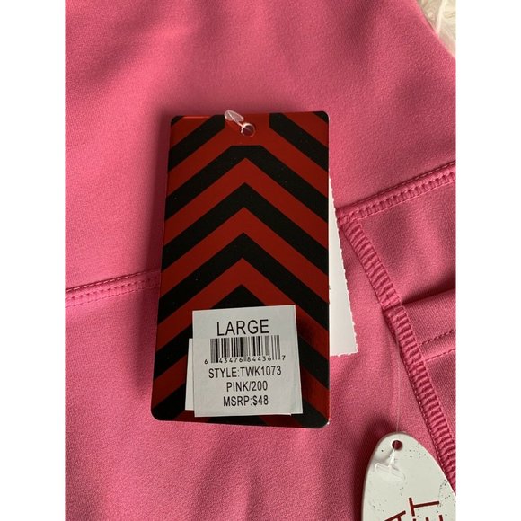 Women Pockets Biker Shorts Size L TKO High Waist Tummy Control Pink - Picture 6 of 12